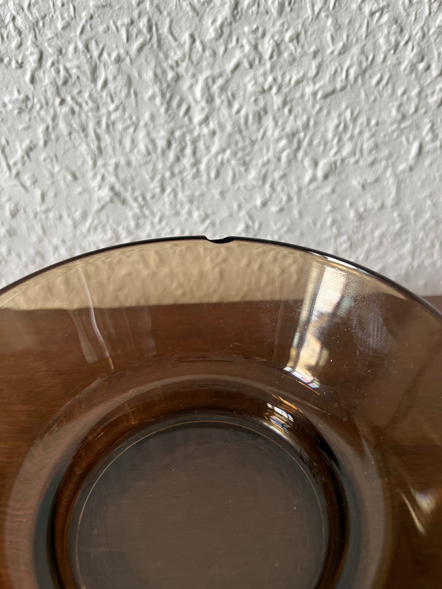 Set of 2 small glass bowls brown France vintage 80s