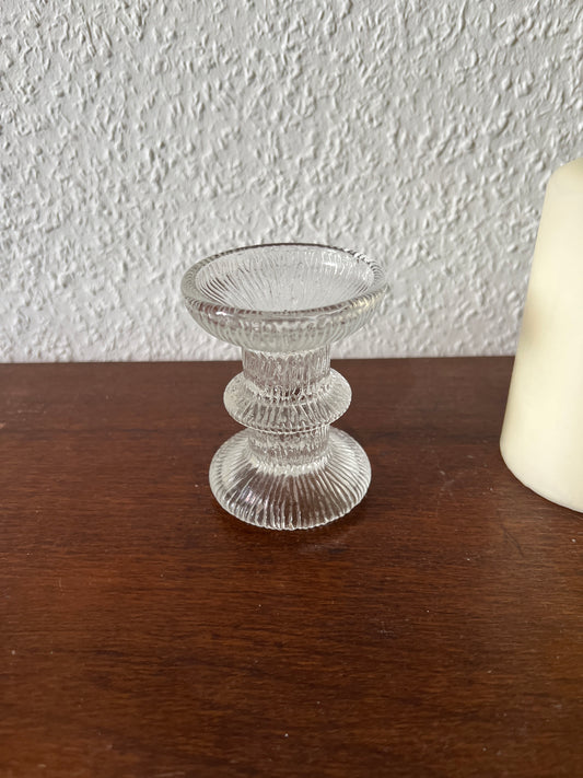 Luminarc France Nordic Kerzenhalter Rillenstruktur Glas Vintage 70er 80er
