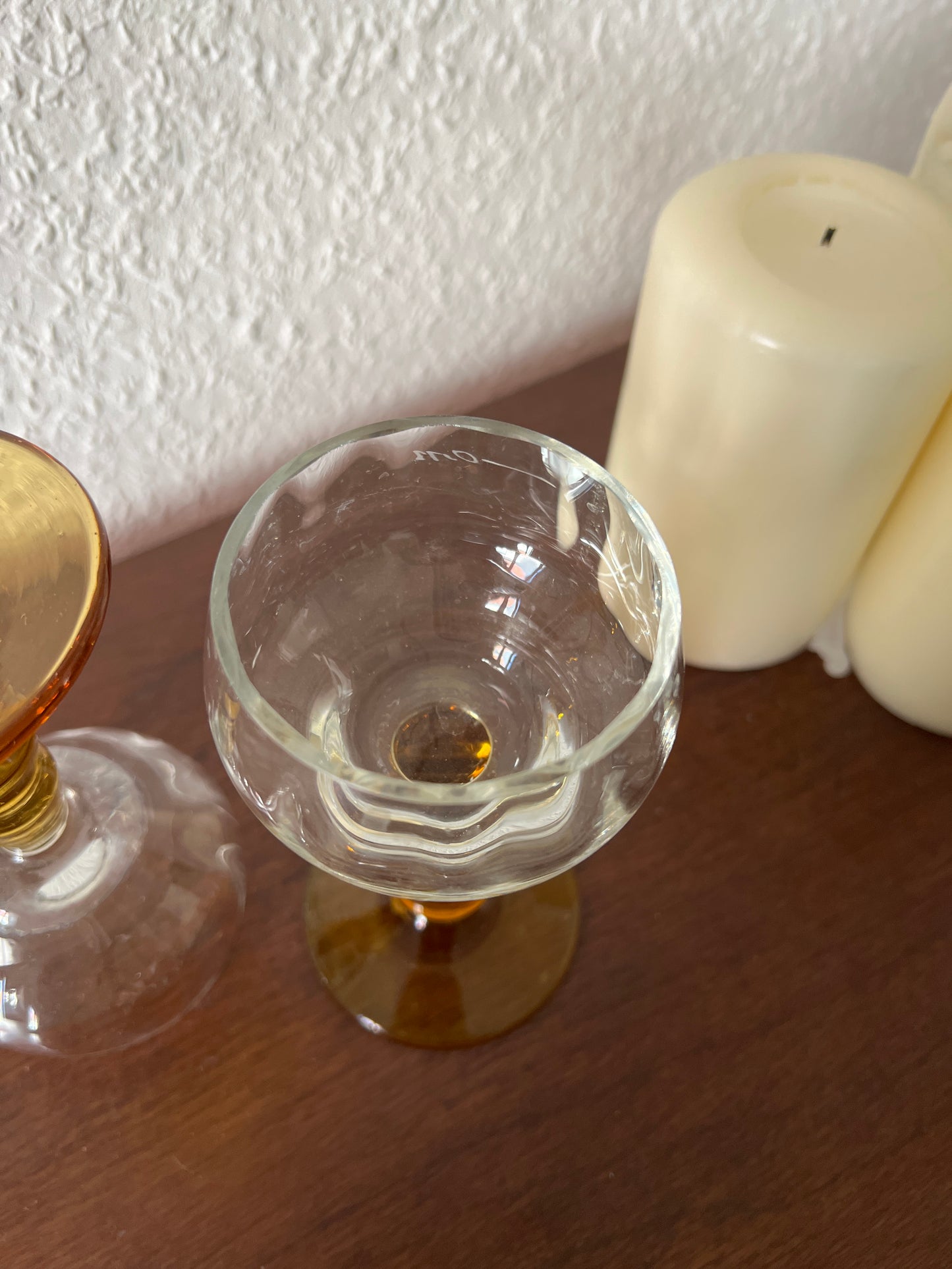 Römergläser Bernstein 2er Set Amber Braun Vintage 70er 80er