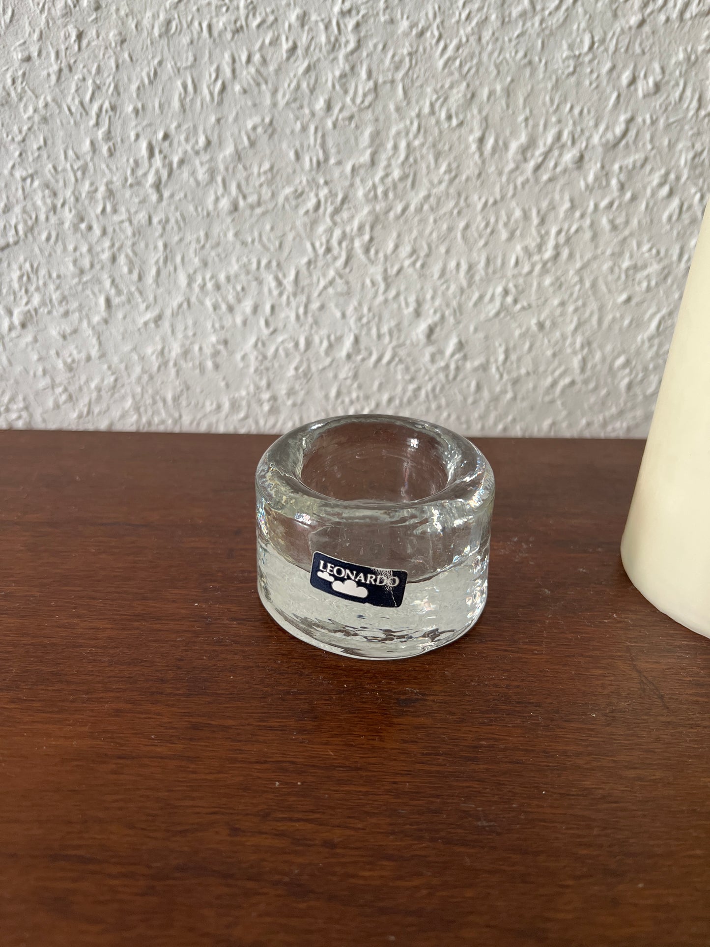 Leonardo Teelichthalter Kerzenhalter Dickes Klarglas Vintage MCM