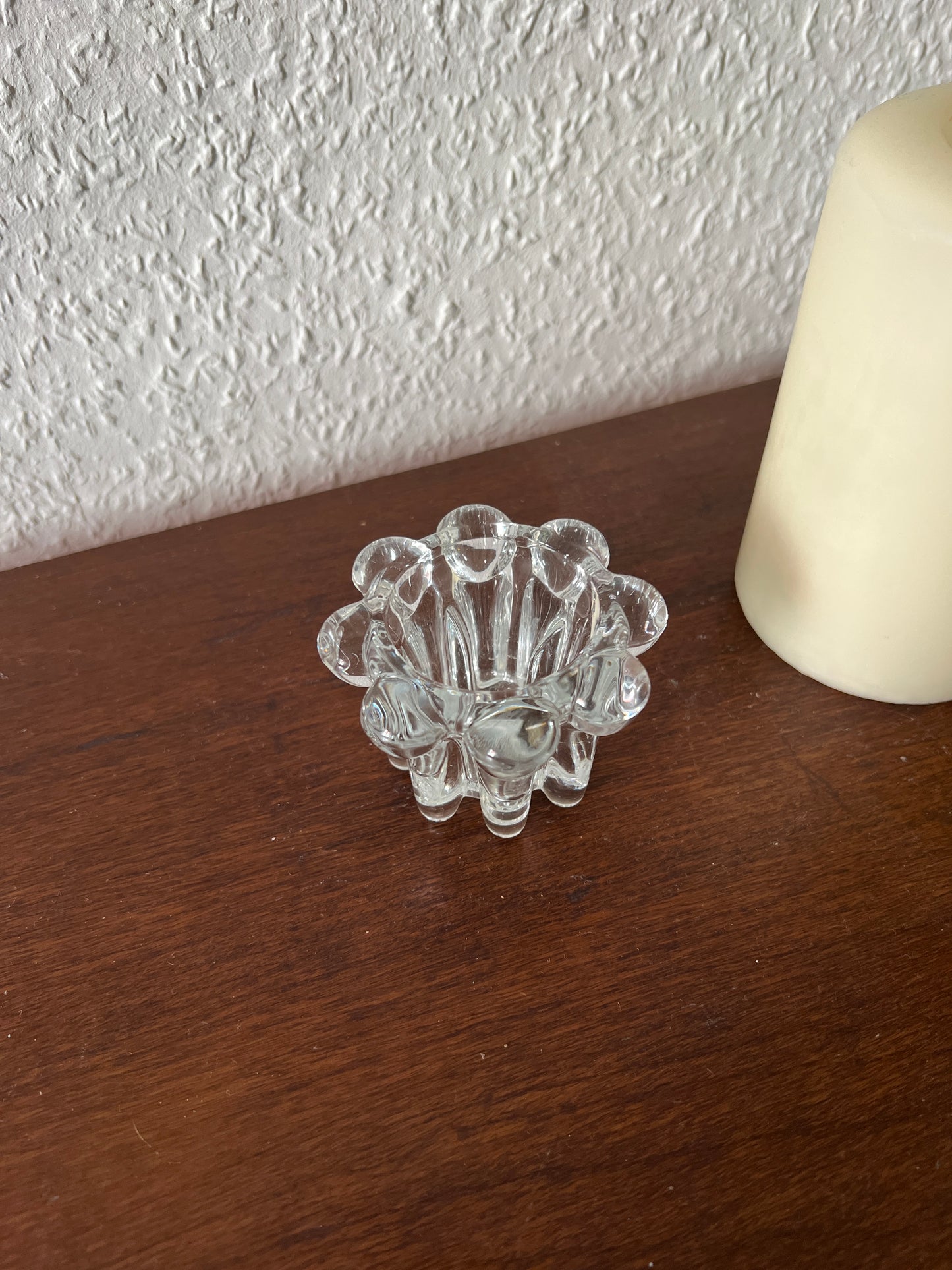 VMC Reims France Kerzenhalter Teelichthalter Bubble Klarglas Vintage 1970/80er