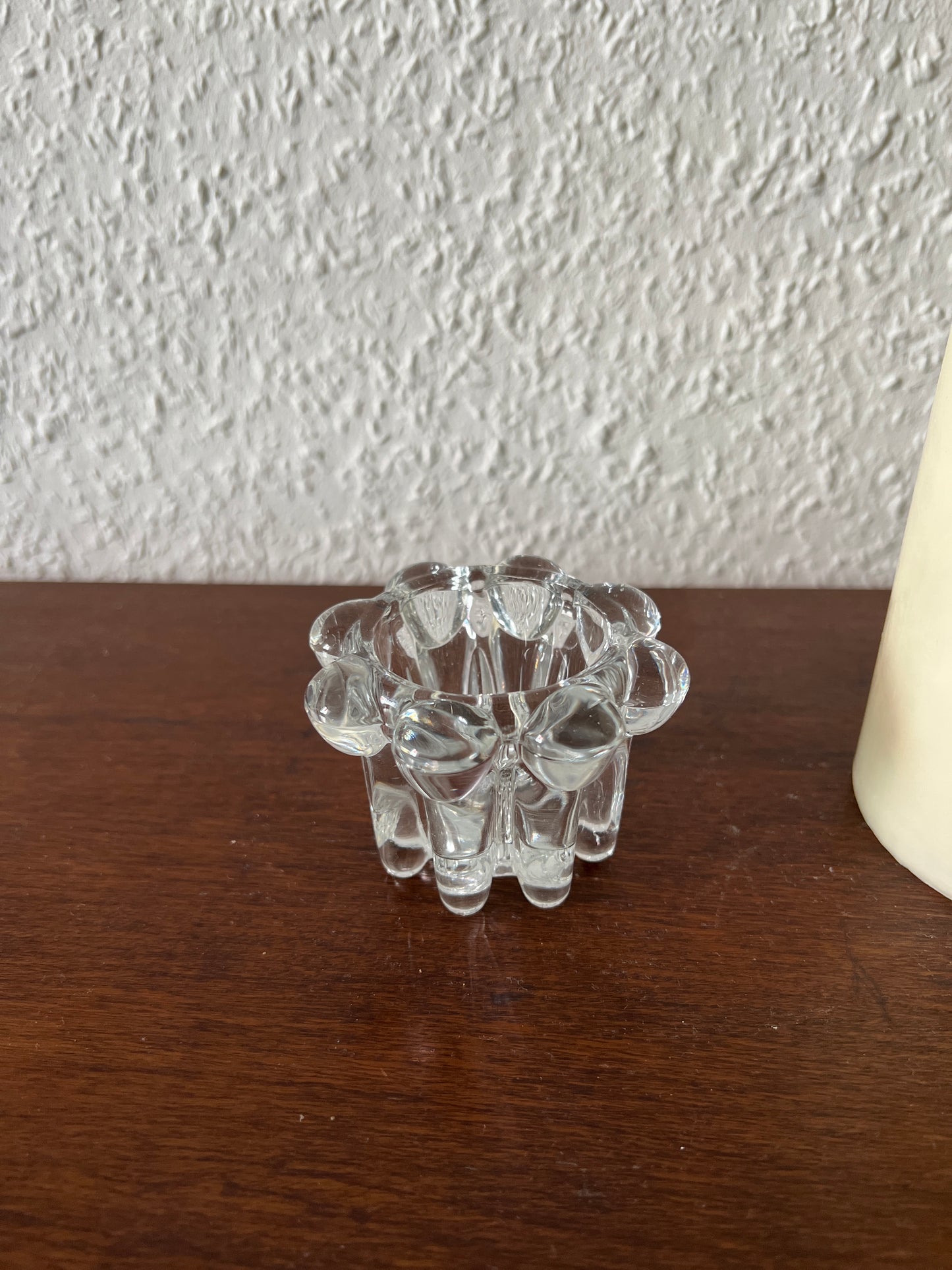 VMC Reims France Kerzenhalter Teelichthalter Bubble Klarglas Vintage 1970/80er