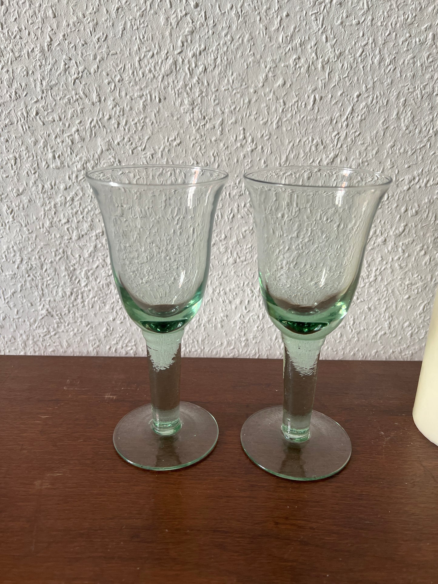 Lambert Corsica 2er Set Mundgeblasenes Weißweinglas Grün Bistroglas Vintage Germany MCM