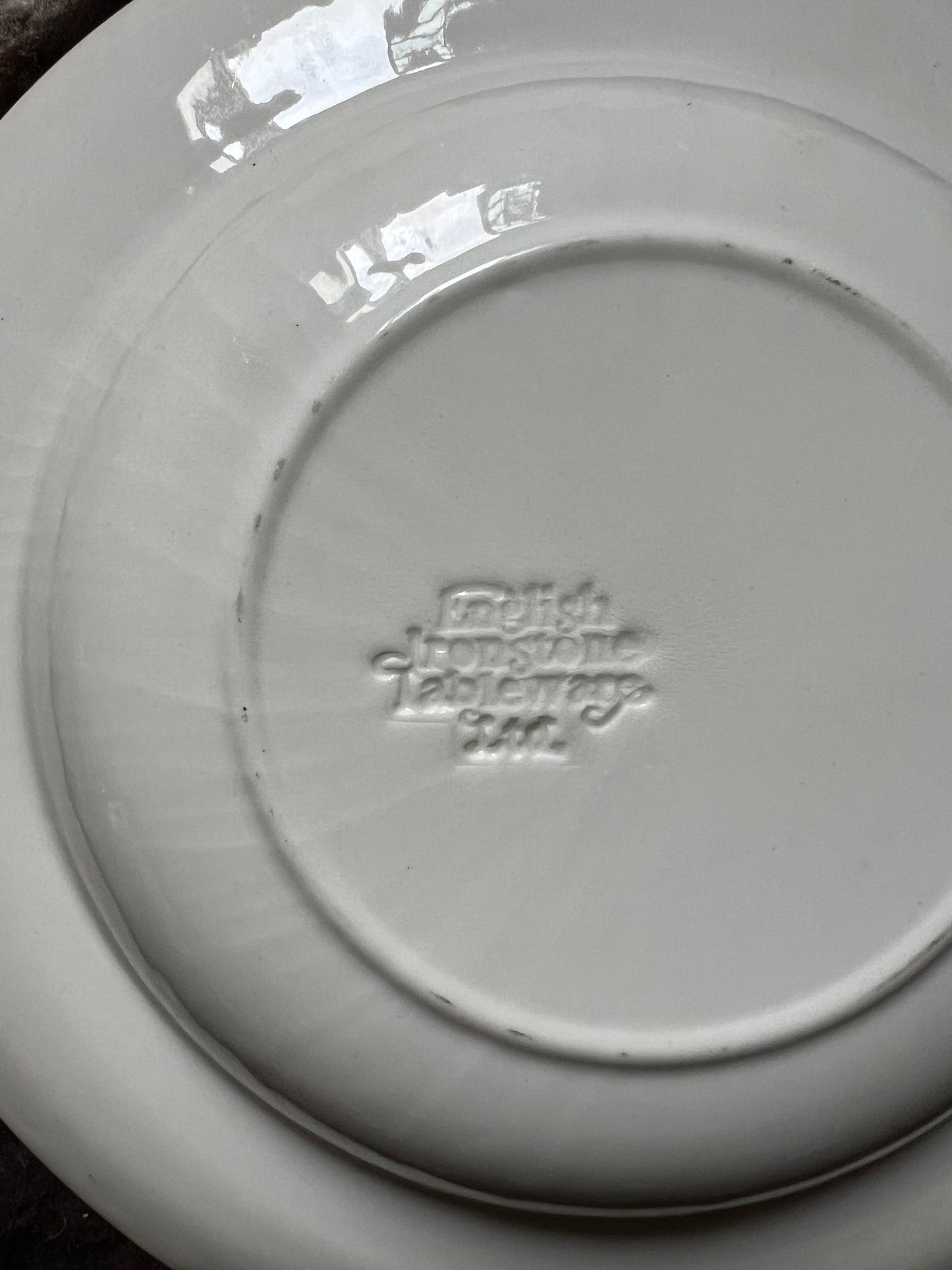English Ironstone Tableware Suppenteller Rot & Weiß