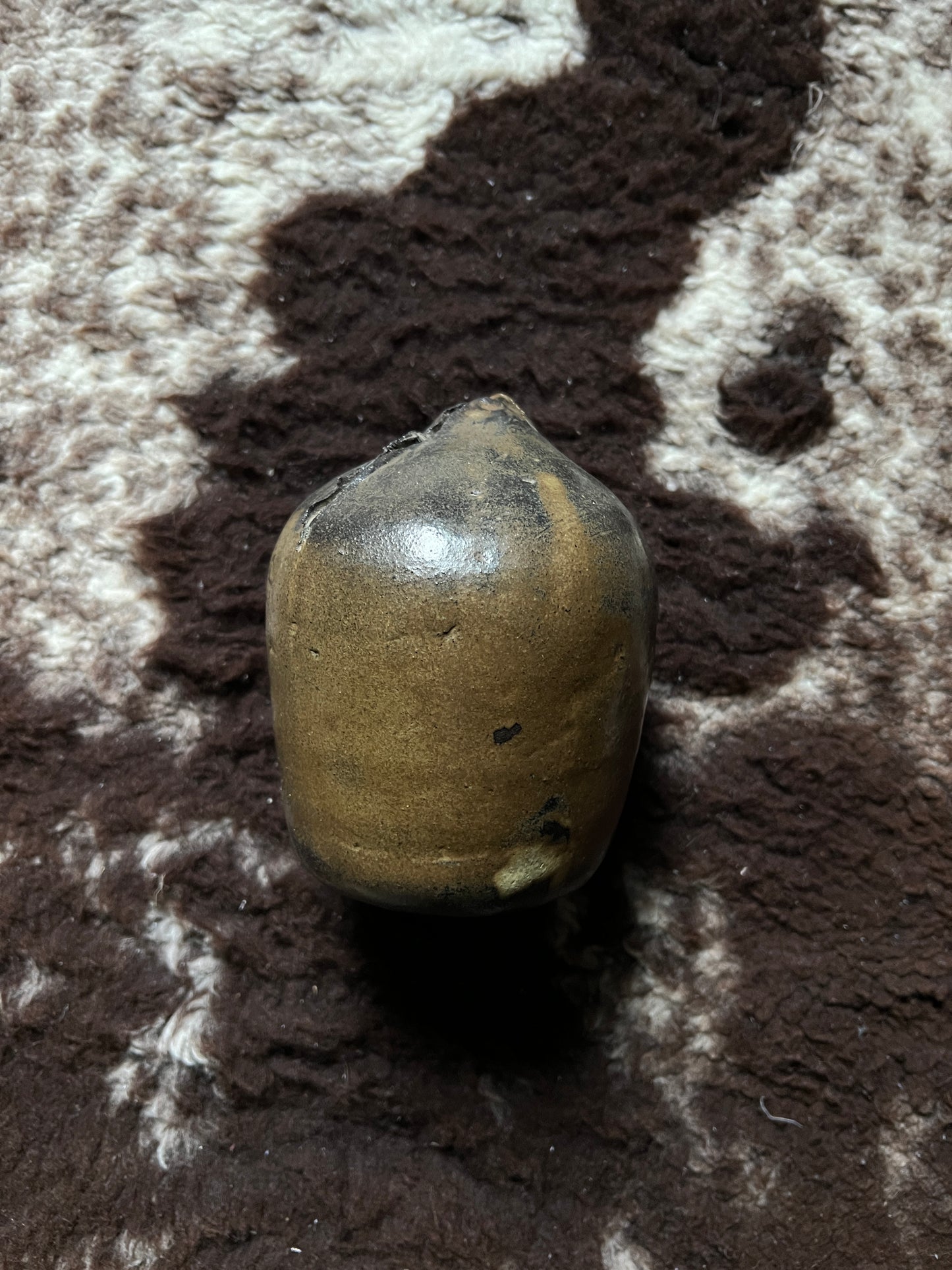 Keramik Vase Braun Handgemacht Vintage