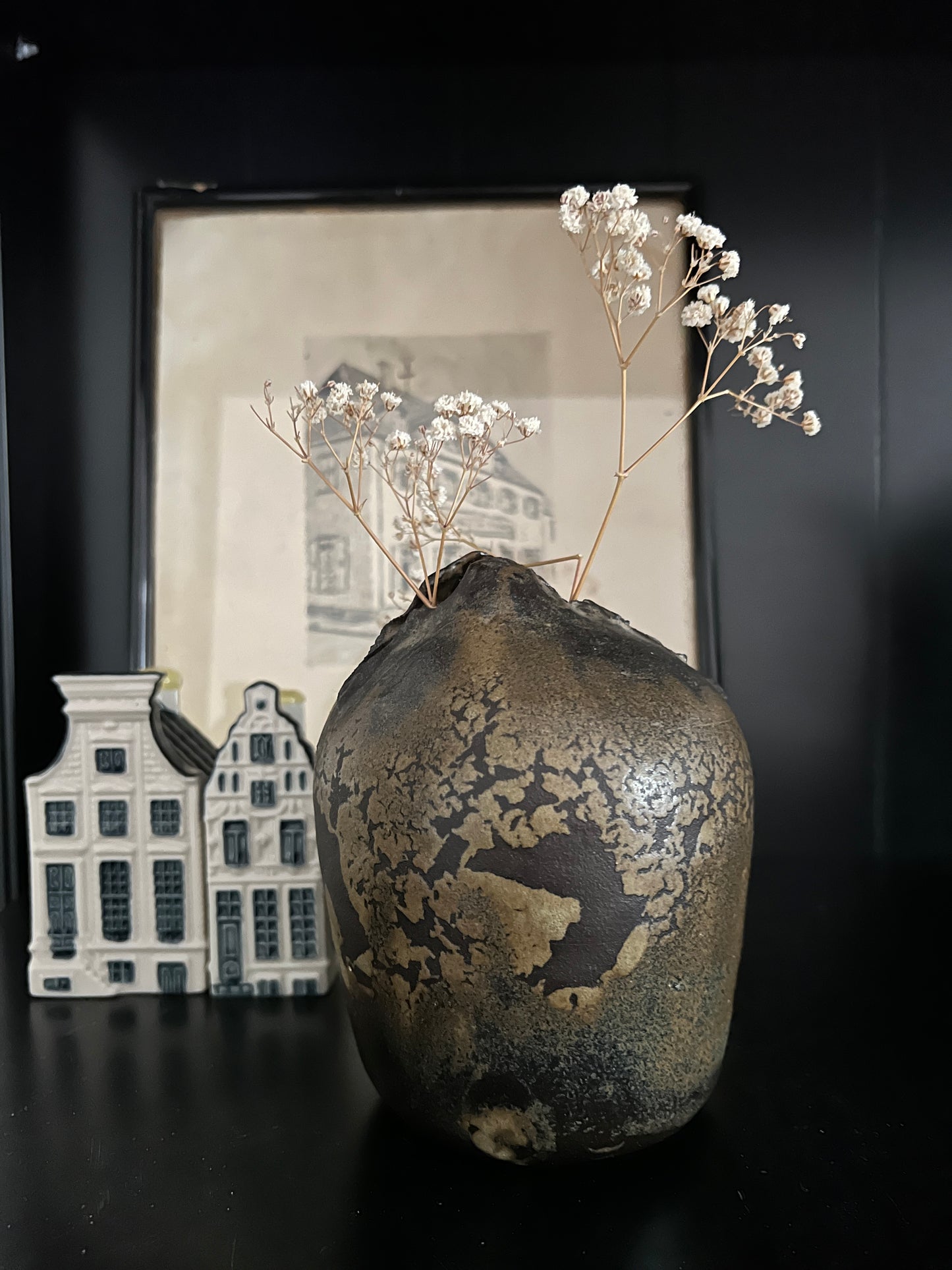 Keramik Vase Braun Handgemacht Vintage