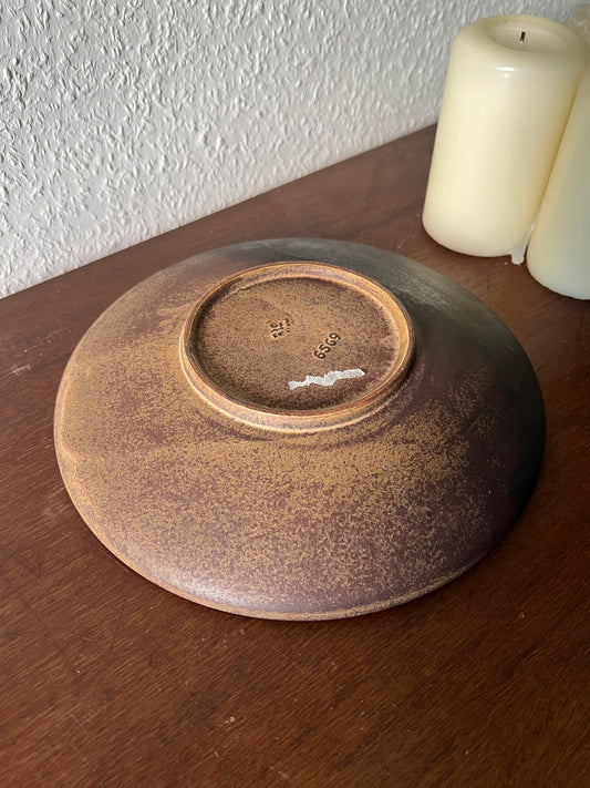 Keramik Dekorative Schale Braun '6569' Teller Farbverlauf Vintage MCM Japandi Wabisabi