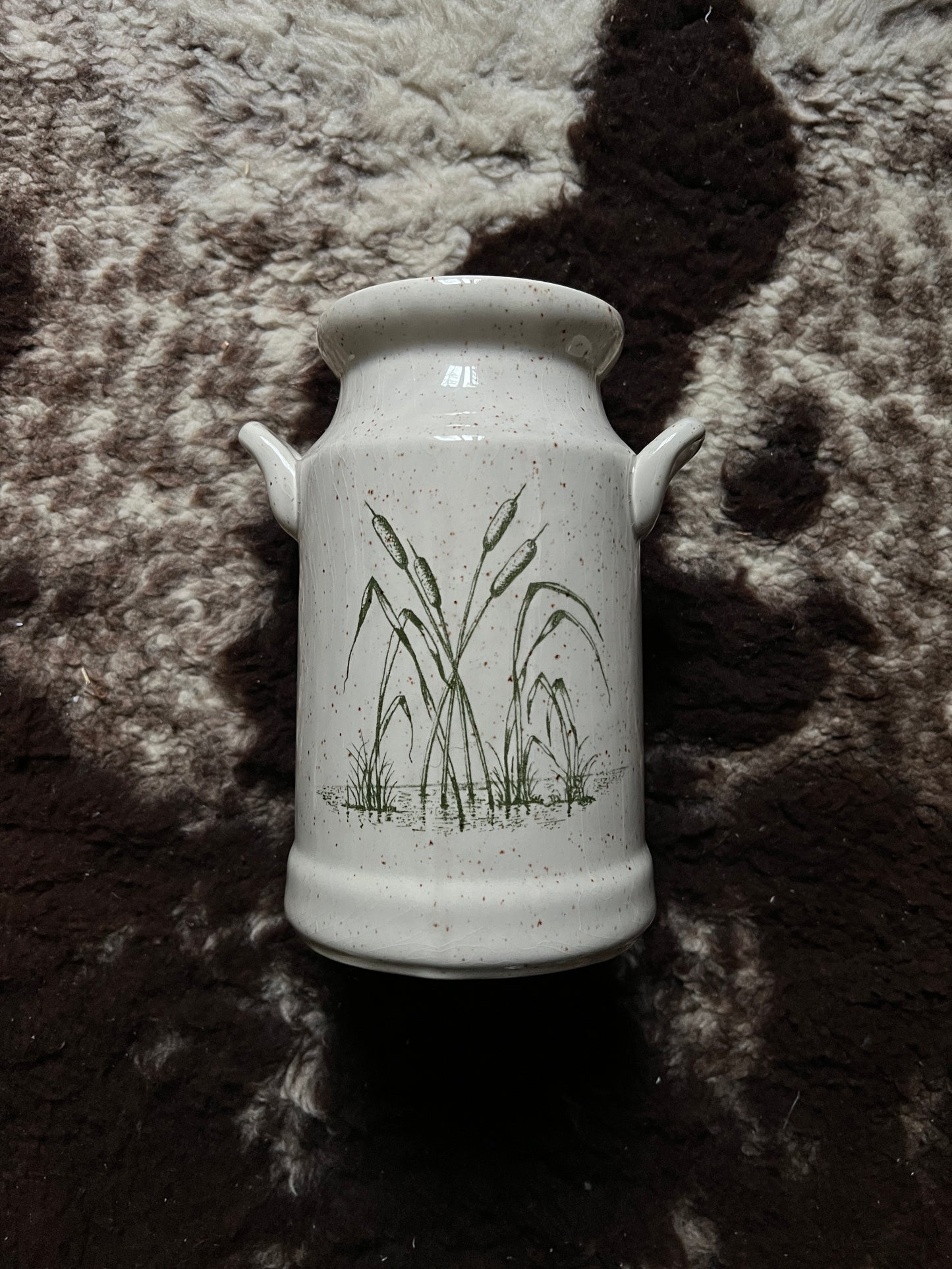 Behälter Krug Keramik grau-weiß Vintage