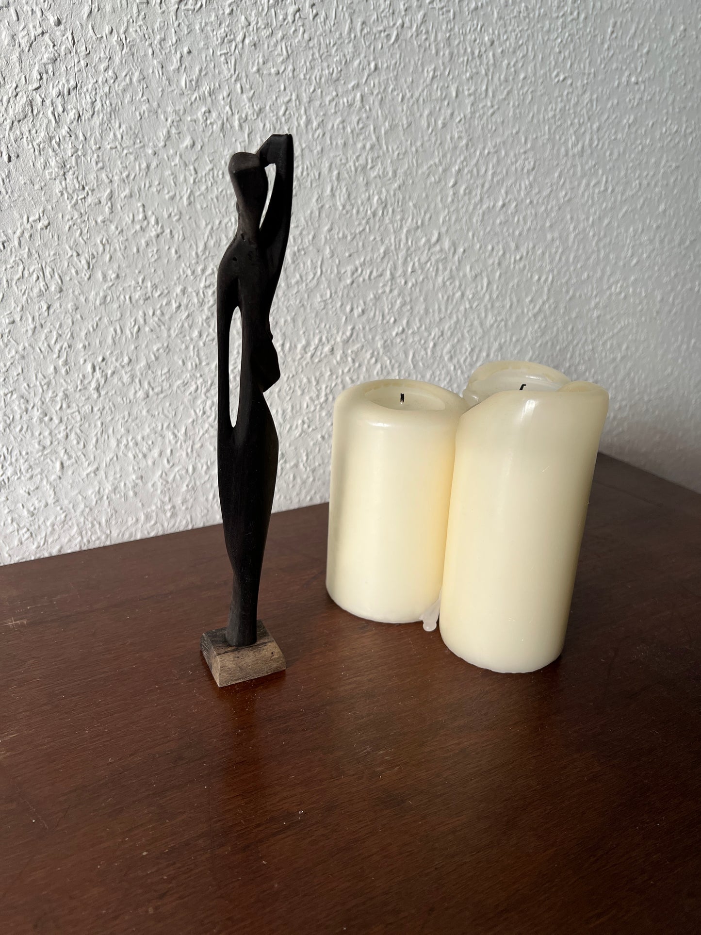 Holzfigur Schwarz Schmal Afrikanischer Stil Vintage 80s/90s