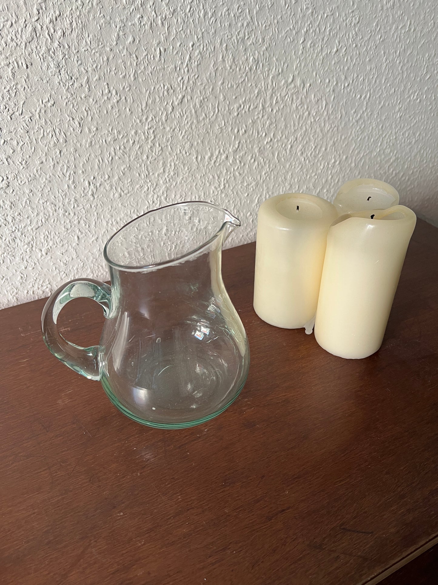 Klarglas Karaffe Krug Grün Vintage MCM