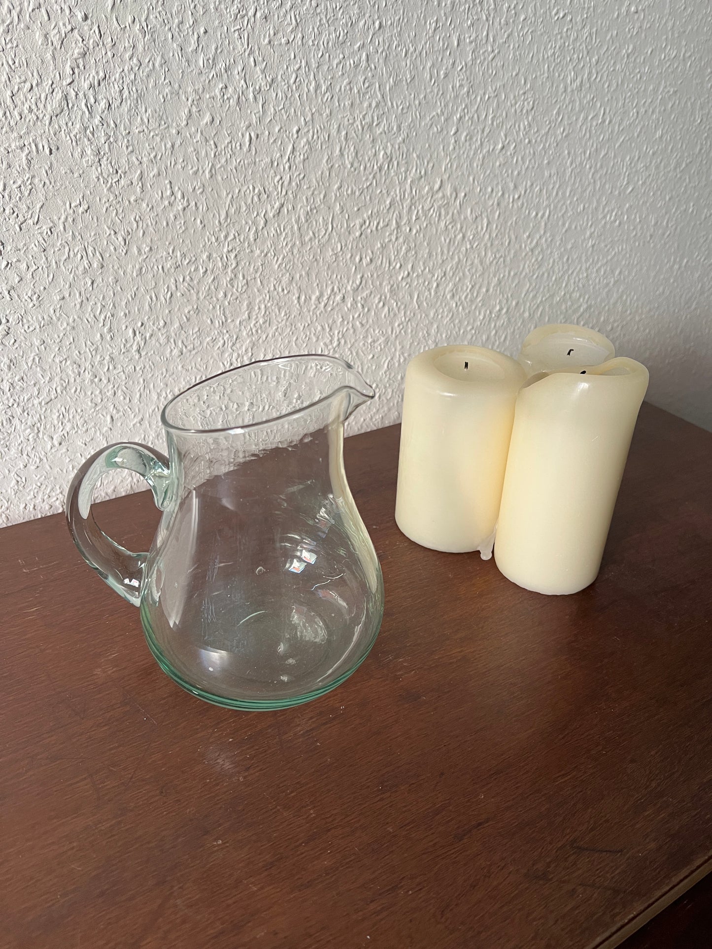 Klarglas Karaffe Krug Grün Vintage MCM