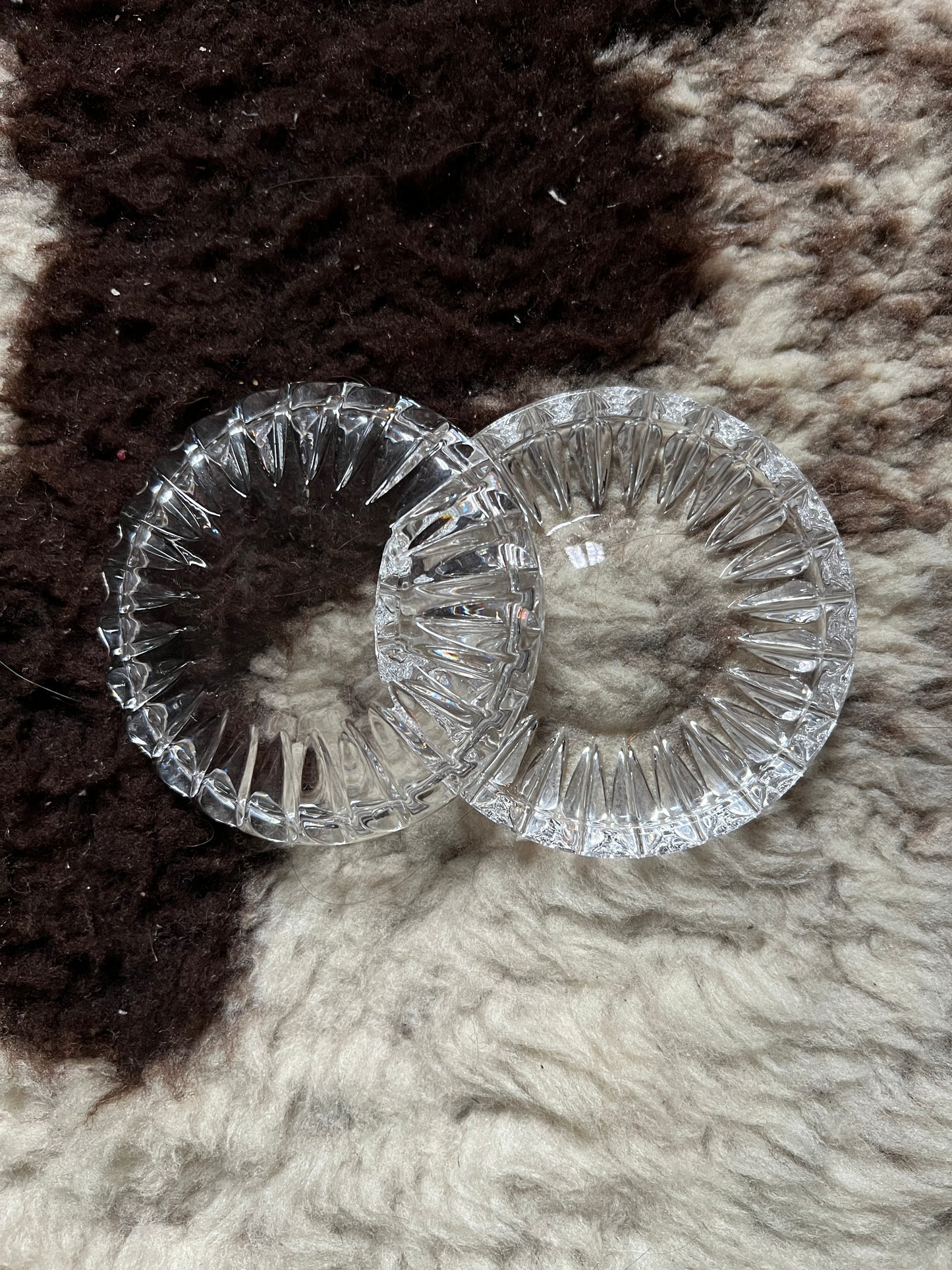 2x Vintage Kristall Untersetzer 9cm