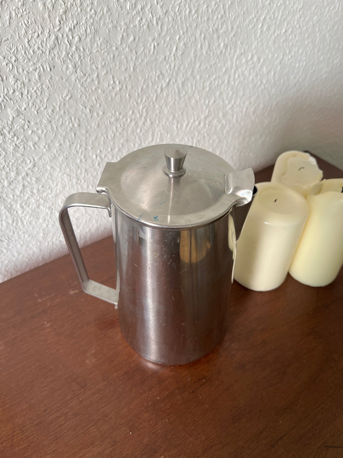 Pintinox Edelstahl 18/10 Kaffeekanne Tee Chrom Silber Italy Vintage 80er