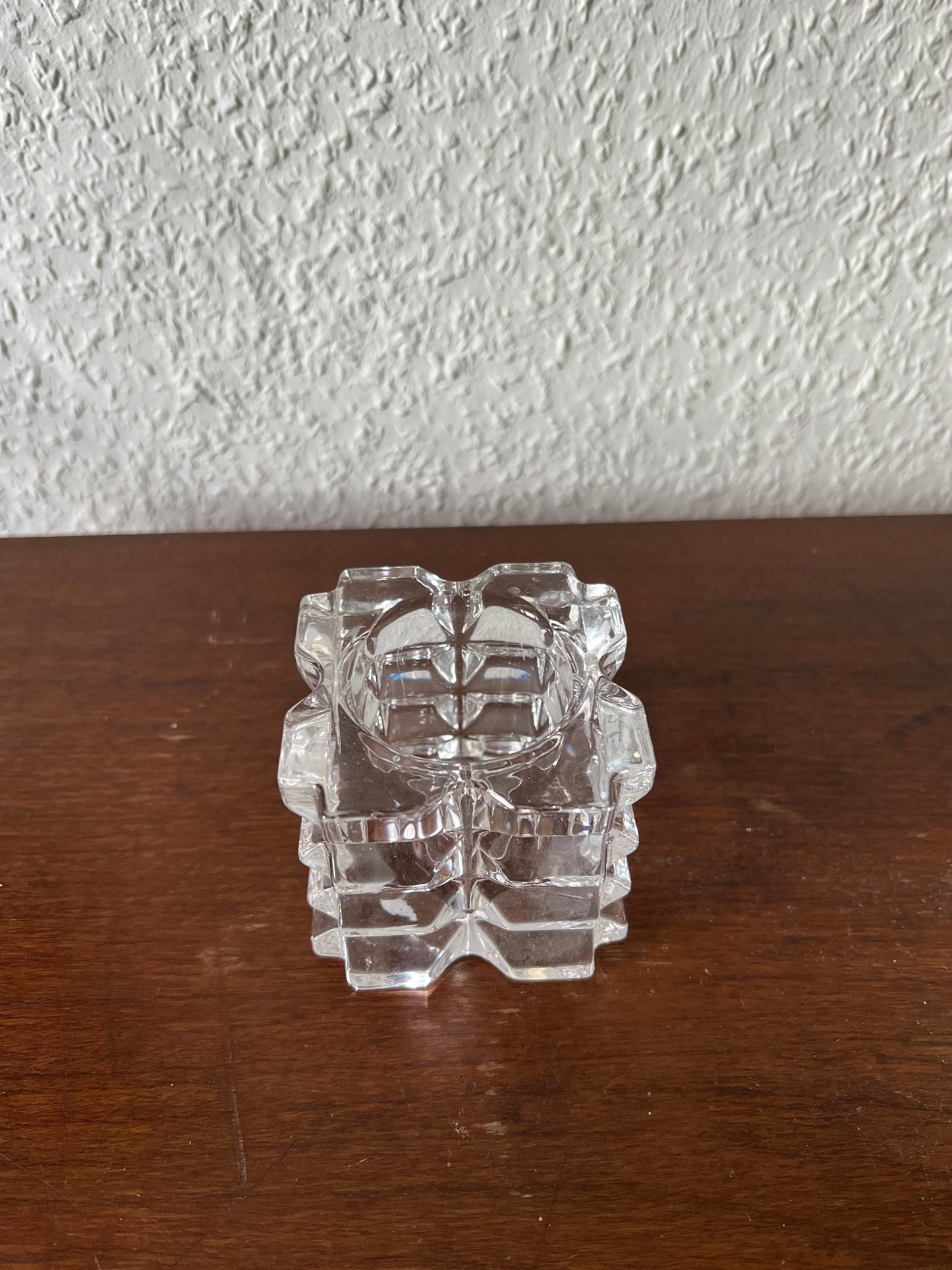 Tipperary Crystal Skellig Irland Kristallglas Kerzenhalter Teelicht Würfel Struktur Vintage 70er/80er MCM