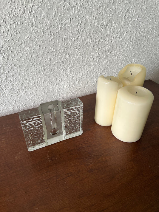 Walther-Design Vase Solifleur Glasstein Rechteckig Vintage Mid-Century