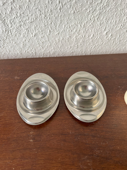 WMF Cromargan Eierbecher 2er Set Edelstahl Vintage Mid-Century Modern