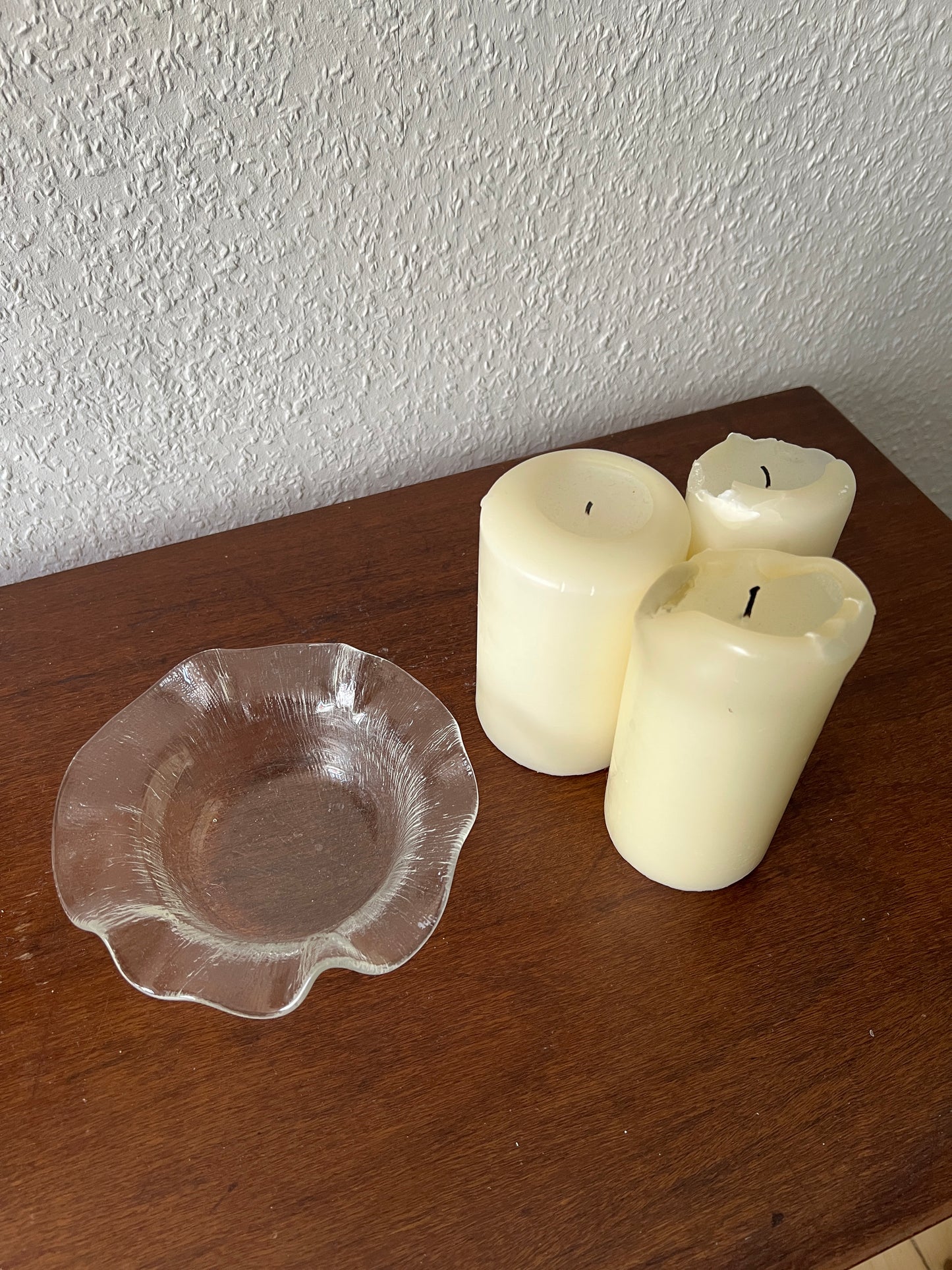 Gallo Small Glass Bowl Storage Wavy Vintage 1980s