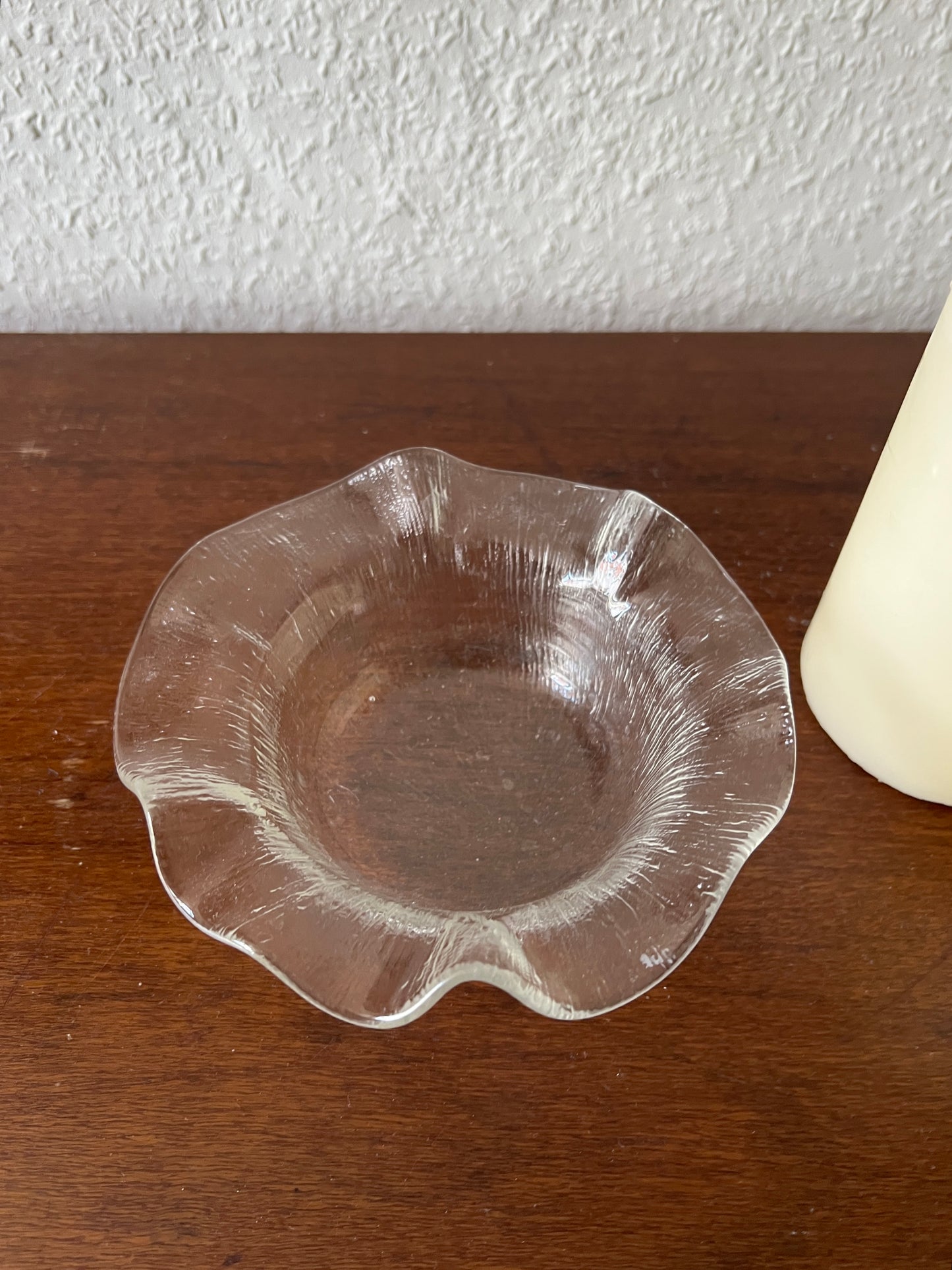 Gallo Small Glass Bowl Storage Wavy Vintage 1980s