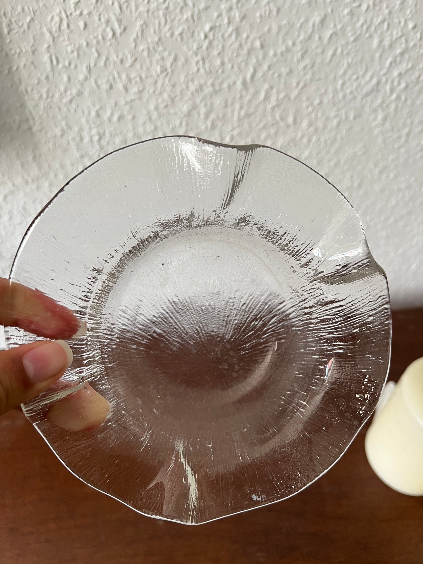 Gallo Small Glass Bowl Storage Wavy Vintage 1980s