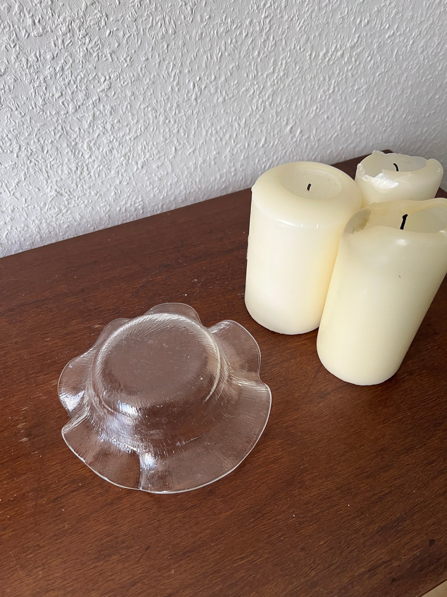 Gallo Small Glass Bowl Storage Wavy Vintage 1980s