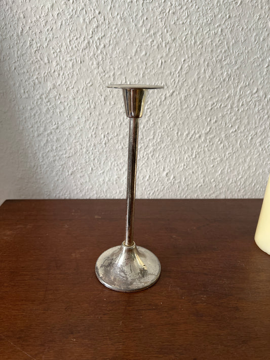 BMF Kerzenhalter versilbert aus Metall Vintage Mid-Century Modern