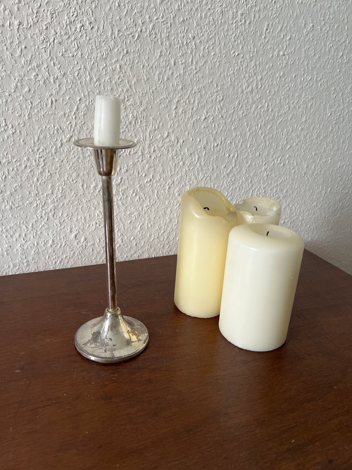 BMF candle holder silver-plated patina made of metal vintage 80s candlestick Mid Century Modern