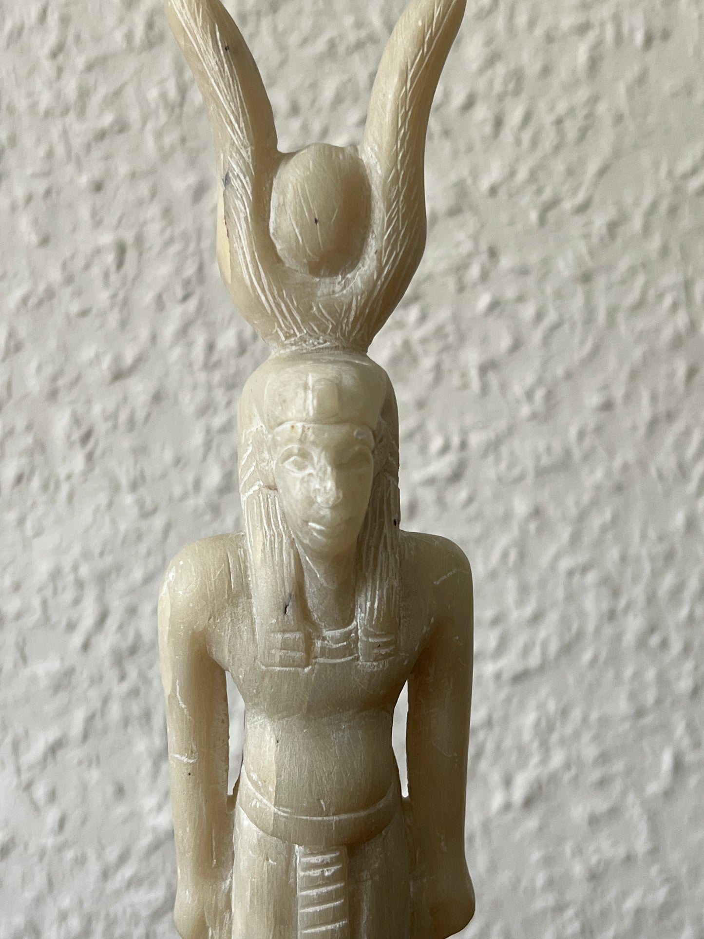 Alabaster Statuetten 2er Set Vintage Ägyptische Figuren Isis Osiris Steinfiguren antiker Stil