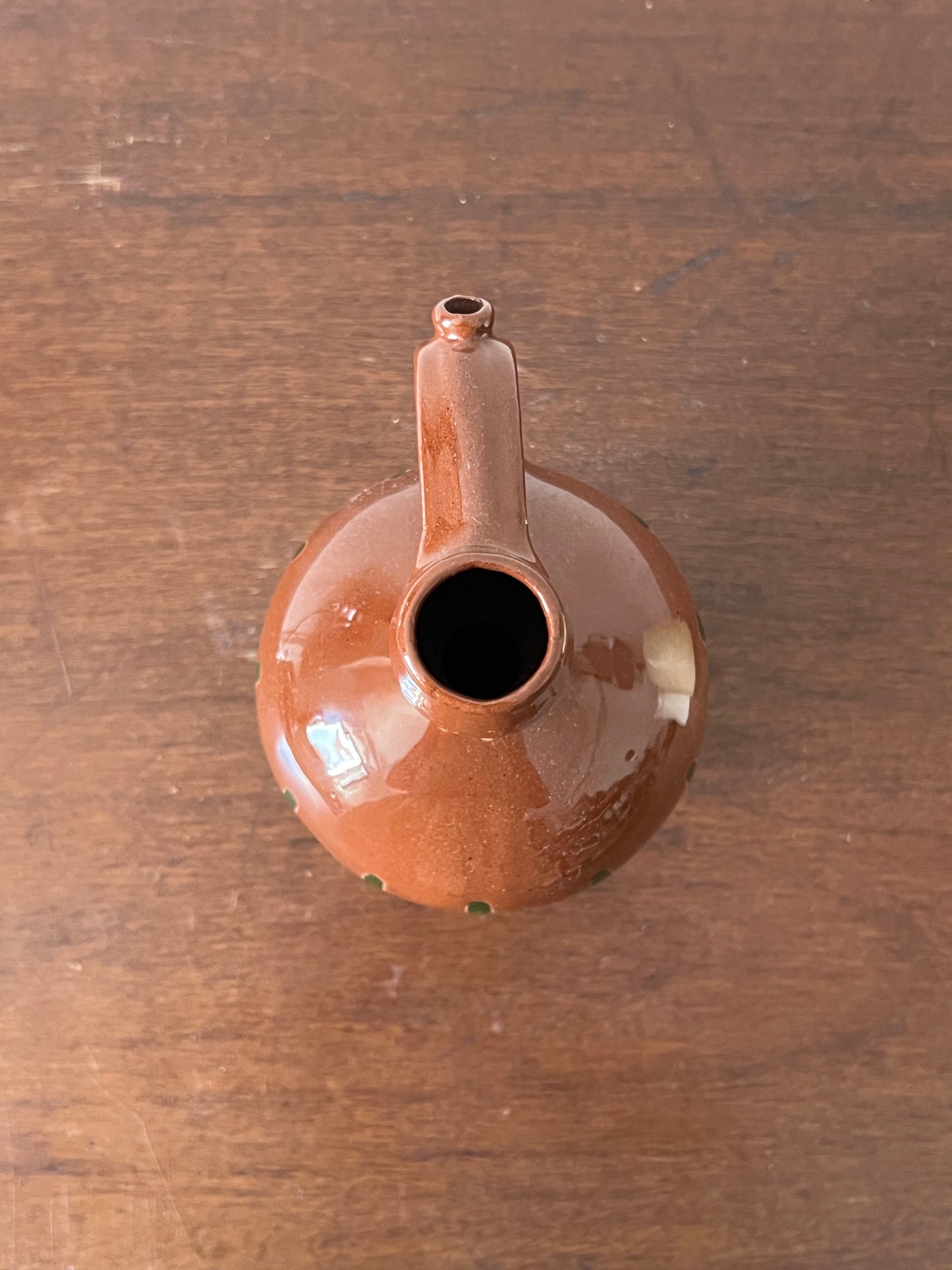 Roter Handmade Keramikkrug Glasiert Henkel Vintage Mid-Century Modern