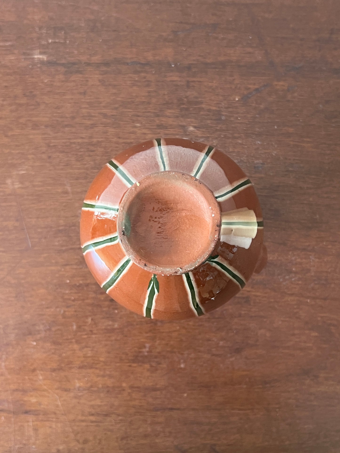 Roter Handmade Keramikkrug Glasiert Henkel Vintage Mid-Century Modern