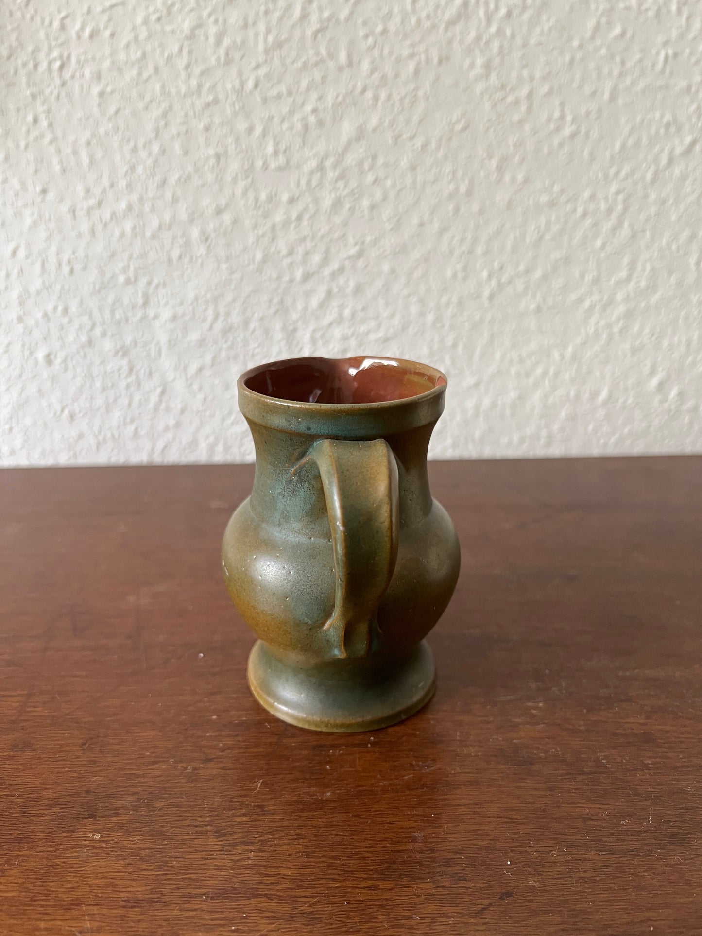 Small green-brown vase jug vintage 80s