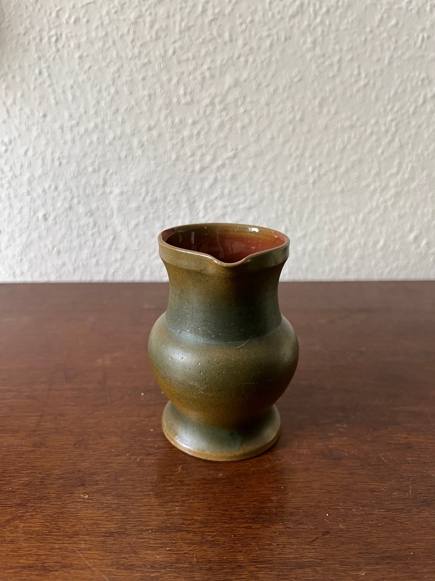 Small green-brown vase jug vintage 80s