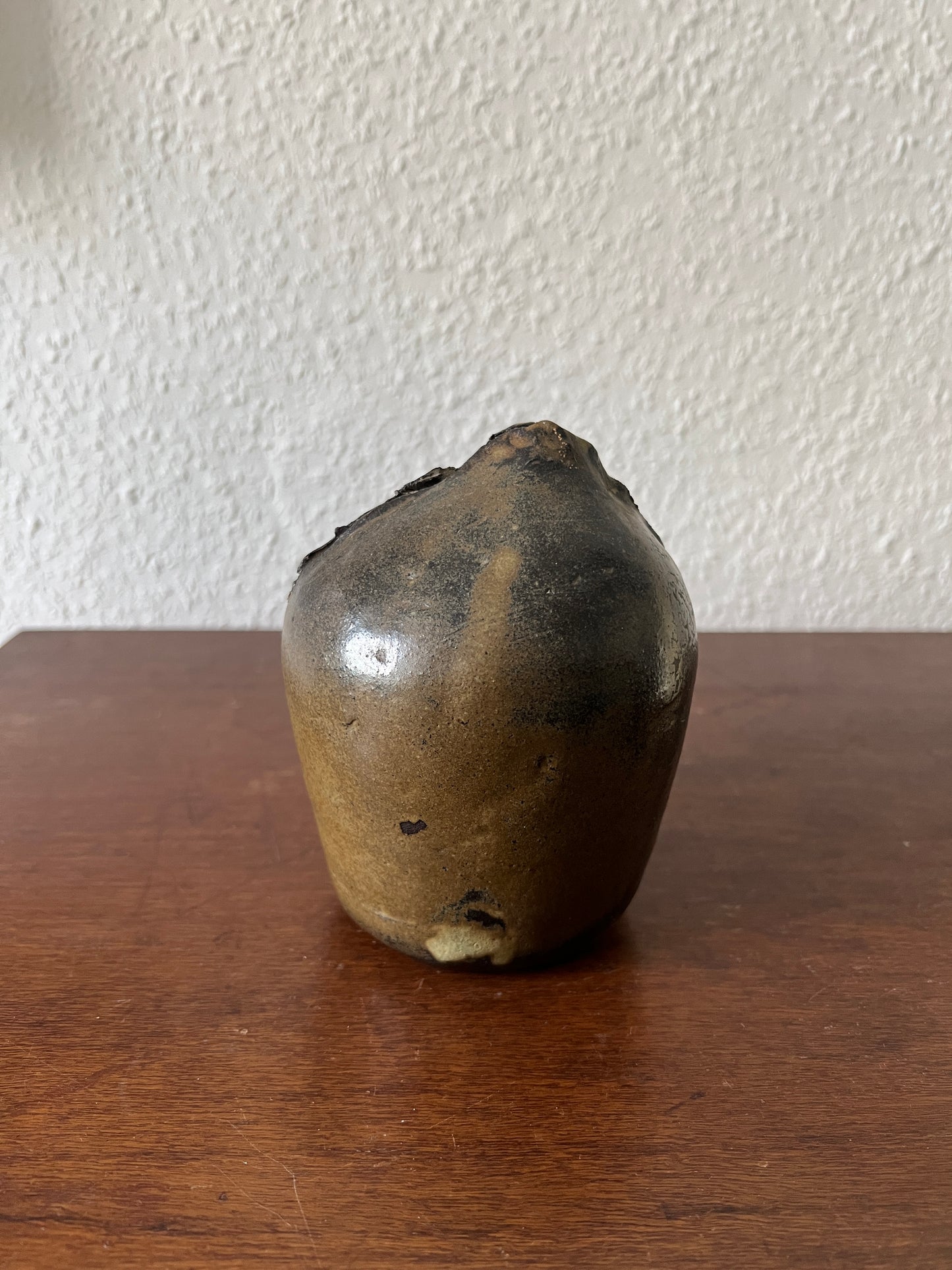Knospe Vase Keramik Braun Handgemacht Vintage Wabisabi