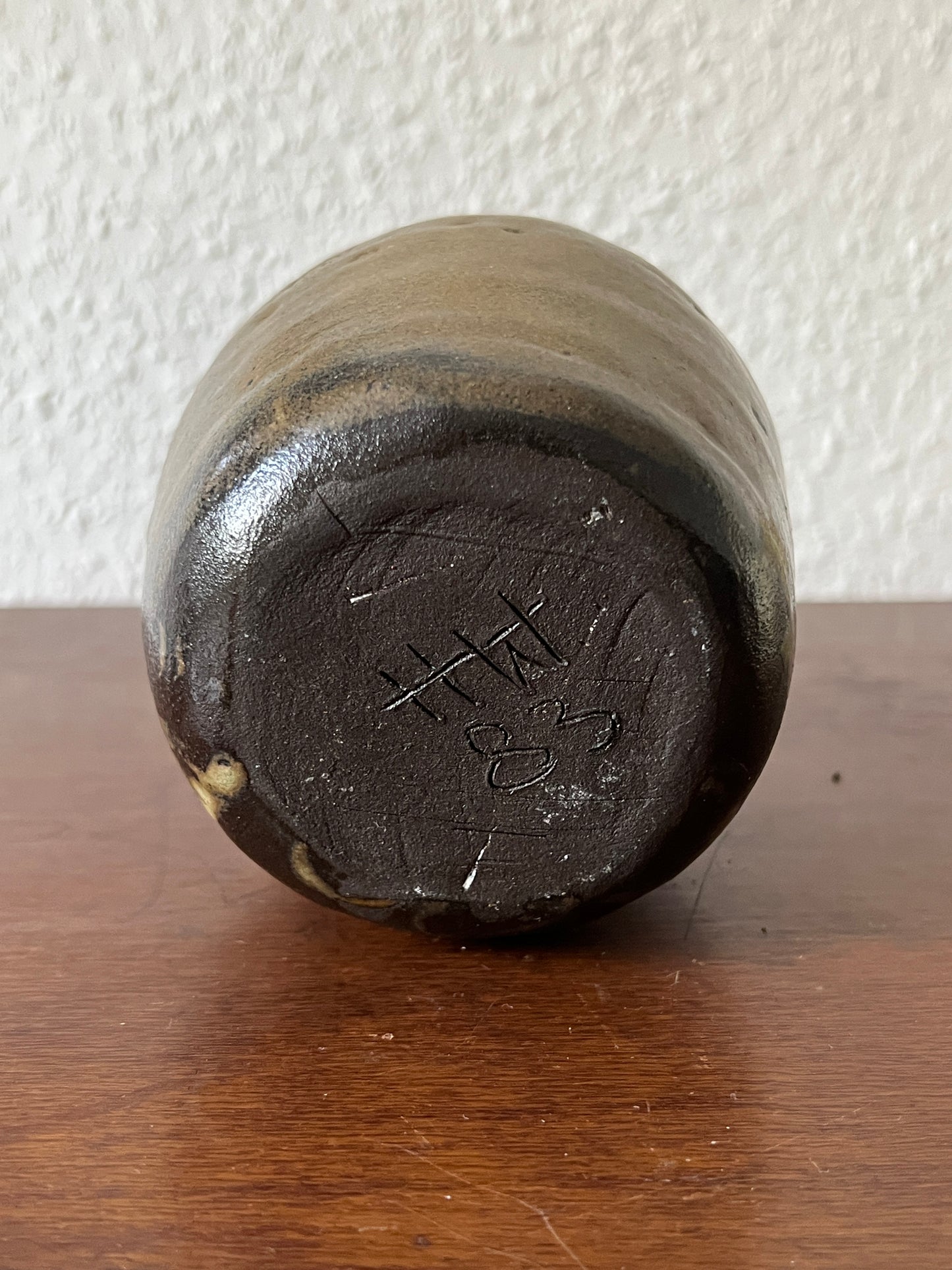 Knospe Vase Keramik Braun Handgemacht Vintage Wabisabi