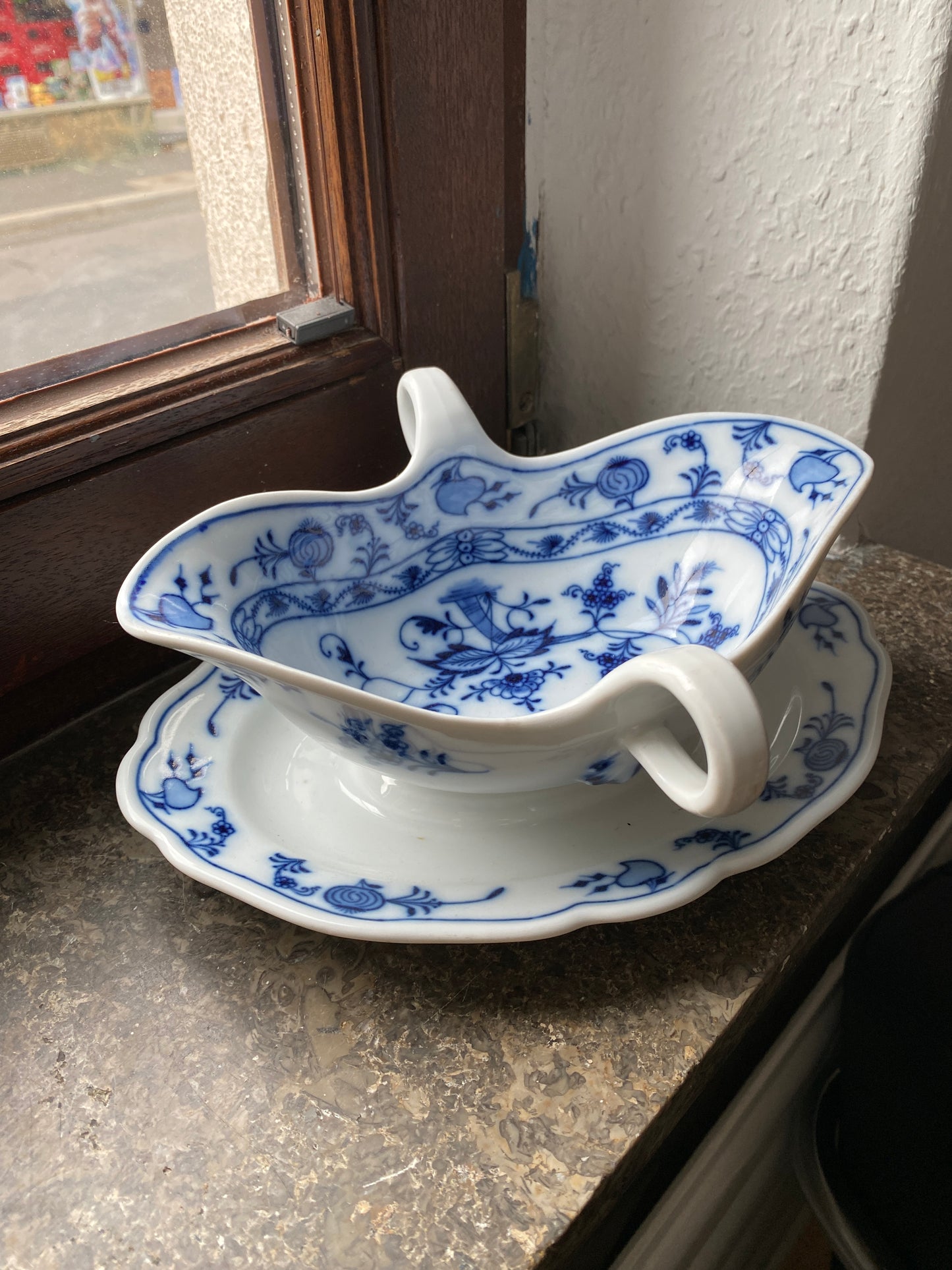 Meissen Saucière Zwiebelmuster Blau & Weiß Vintage