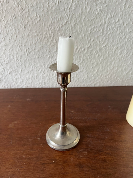Candle holder silver vintage narrow 80s