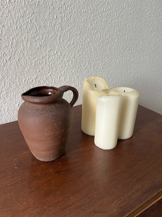 Jug Vase "407 15" Brown Ceramic Handmade Vintage