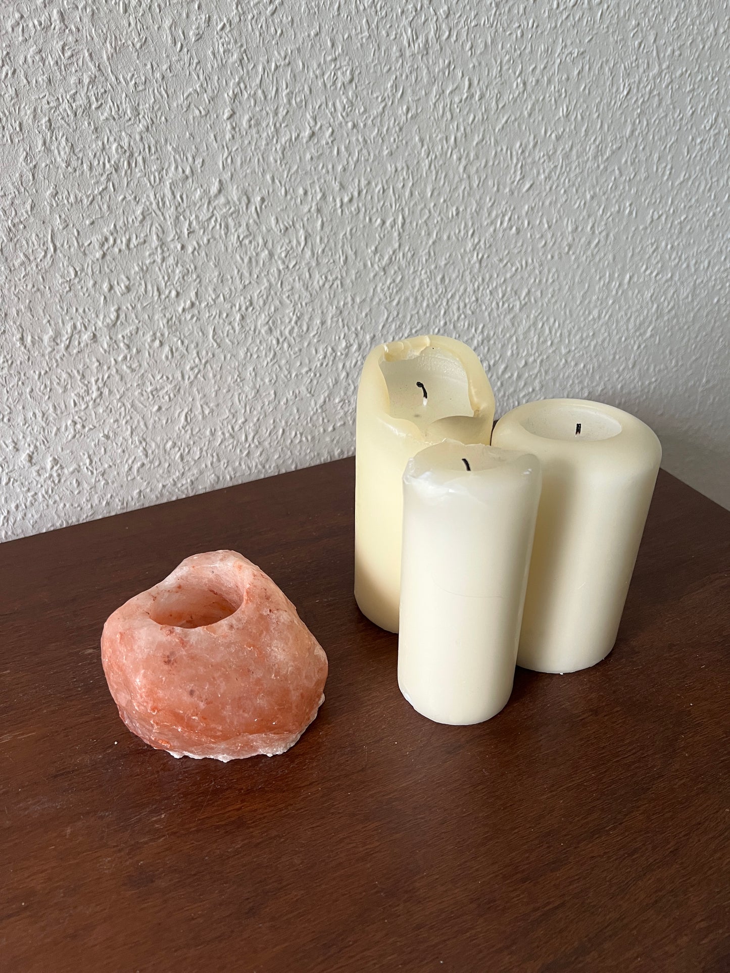 Salzstein Teelichthalter Natürlich Himalayan Klein Rosa Midcentury Modern
