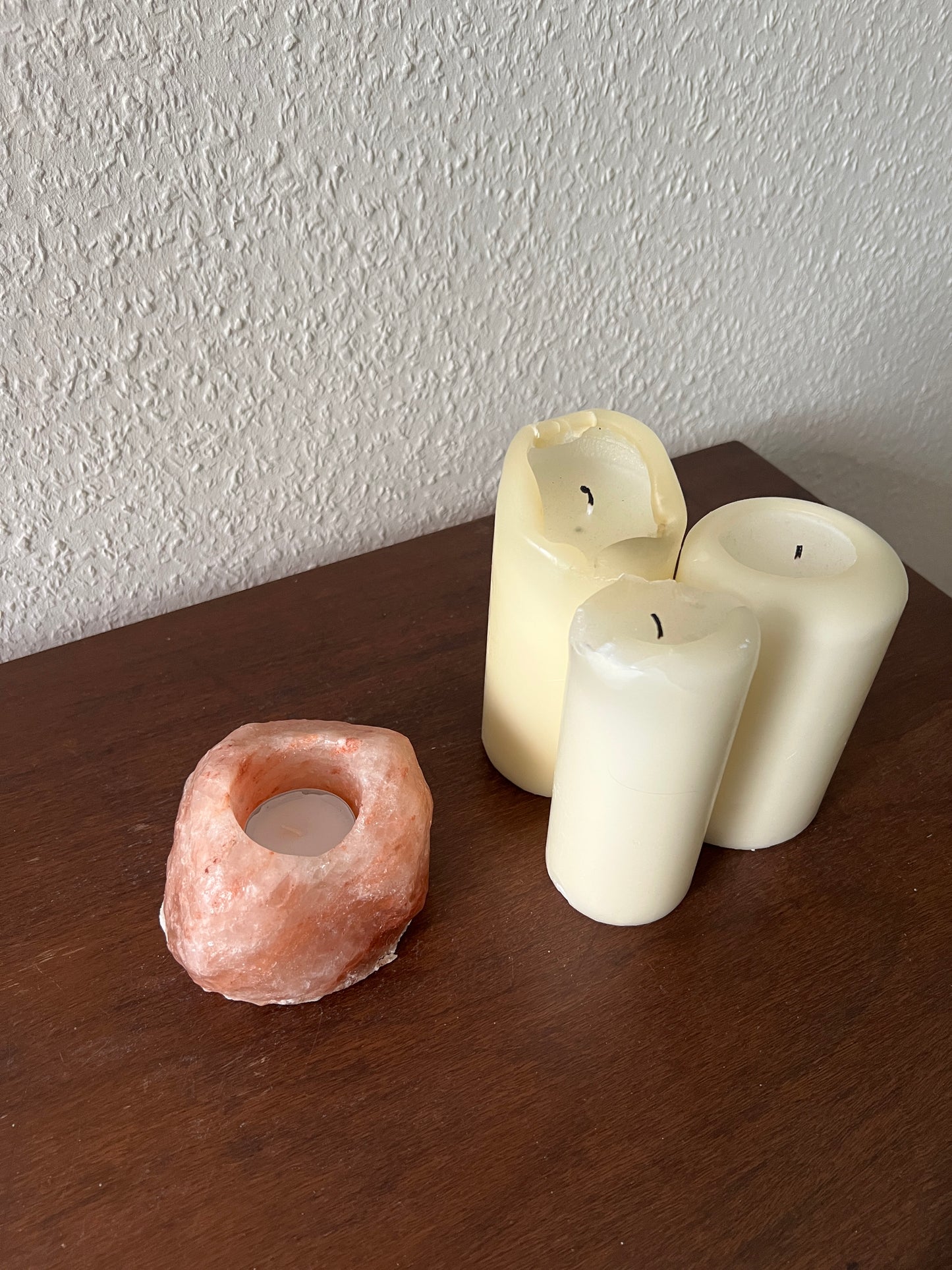 Salzstein Teelichthalter Natürlich Himalayan Klein Rosa Midcentury Modern
