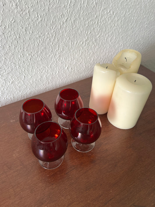 4er Set Vintage Bowlegläser rot Mid Century Luminarc Ähnlich
