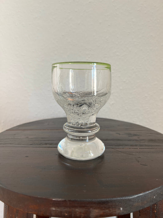 Eisch Glas Grün Rand Luftblasen "Waldperle" Vintage Mid-Century Modern