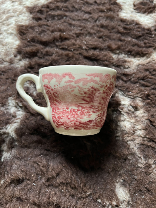 English Ironstone Tableware Kaffee- und Teetasse Rot & Weiß