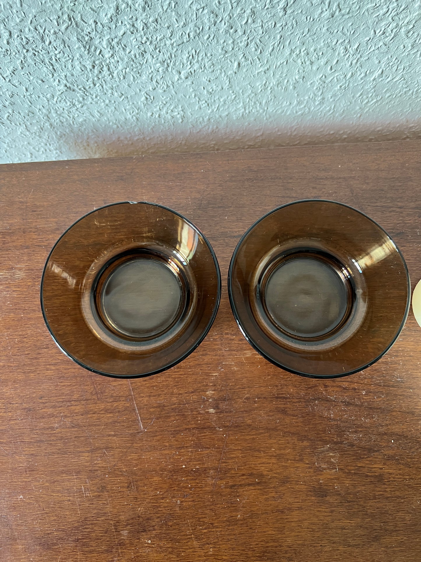Vereco France Kleine Glasschüsseln 2er Set Braun France Vintage 80er