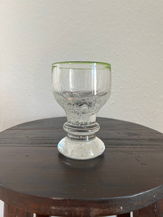 Eisch Glas Grün Rand Luftblasen "Waldperle" Vintage Mid-Century Modern