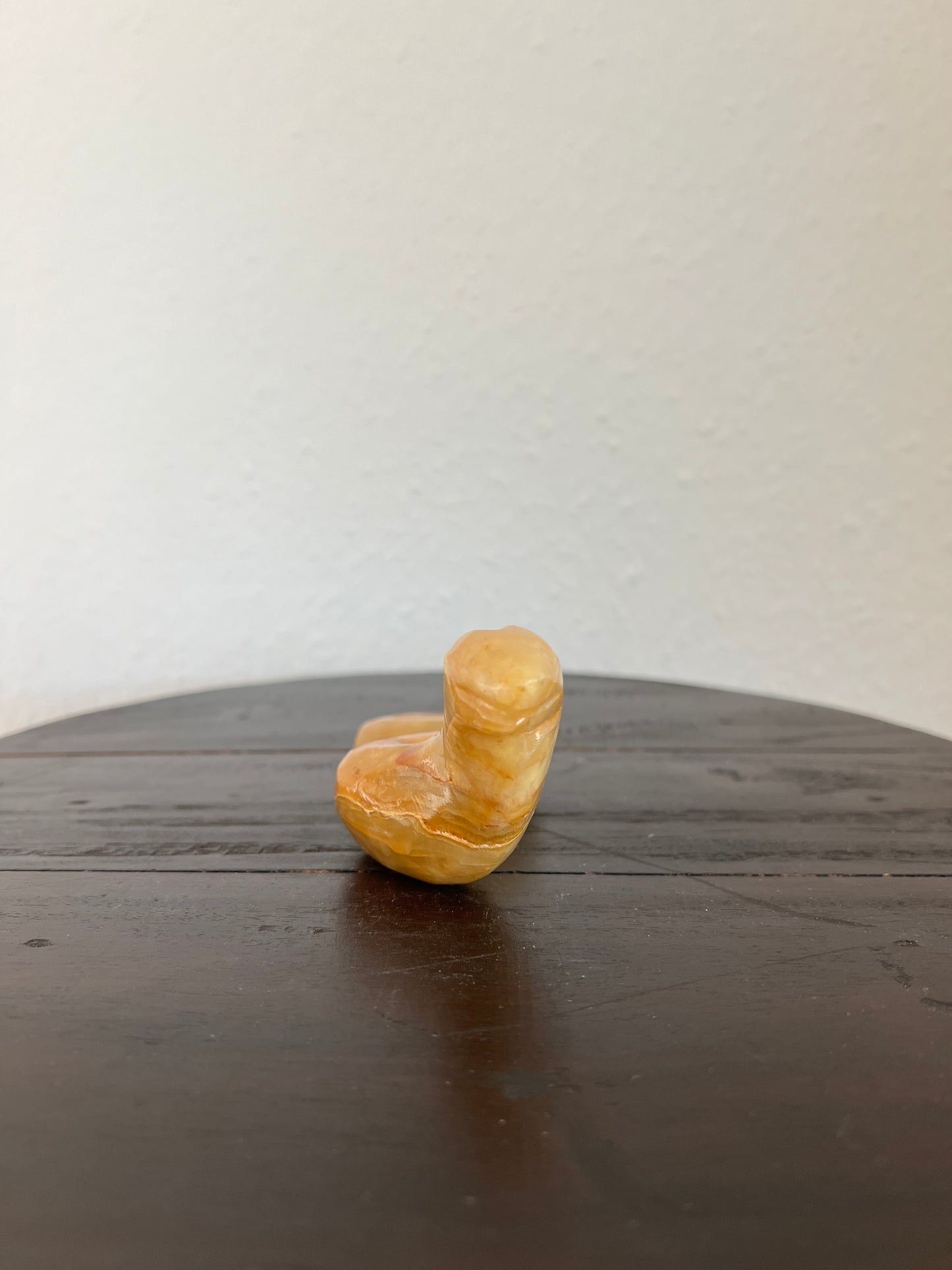 Onyx Schlange Orange Marmor Figur Skulptur Vintage Mid-Century Modern