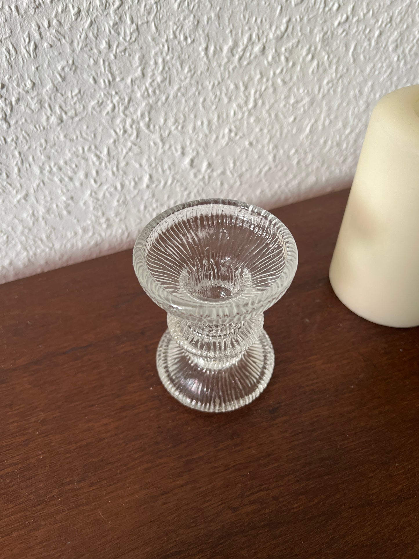 Luminarc France Nordic Kerzenhalter Rillenstruktur Glas Vintage 70er 80er