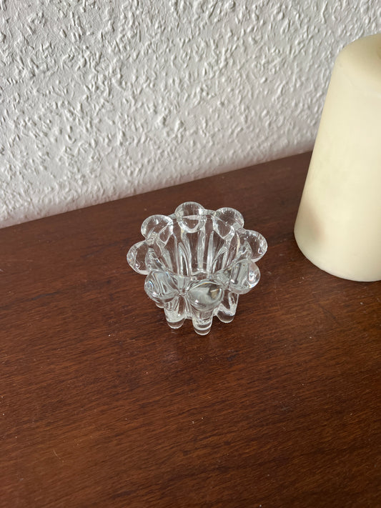 VMC Reims France Kerzenhalter Teelichthalter Bubble Klarglas Vintage 1970/80er