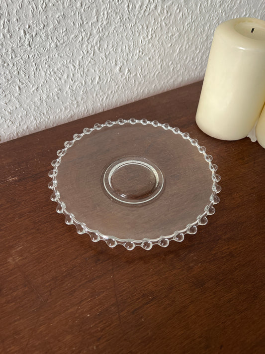 Imperial Glass Candlewick Schale Teller Dekoschale Untertasse Candlewick Perlrand Design Vintage