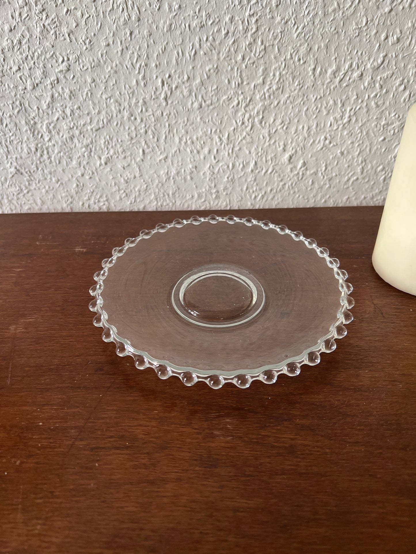 Imperial Glass Candlewick Schale Teller Dekoschale Untertasse Candlewick Perlrand Design Vintage
