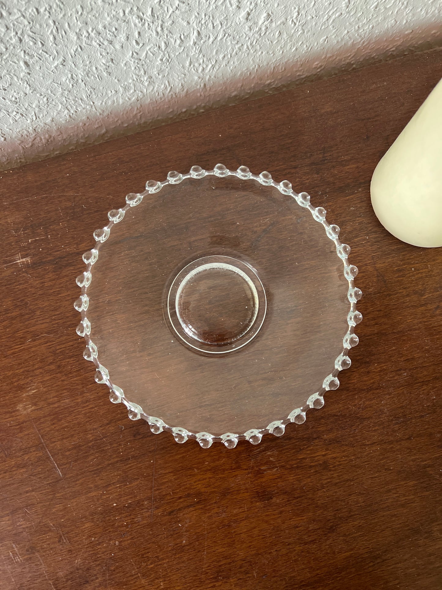 Imperial Glass Candlewick Schale Teller Dekoschale Untertasse Candlewick Perlrand Design Vintage