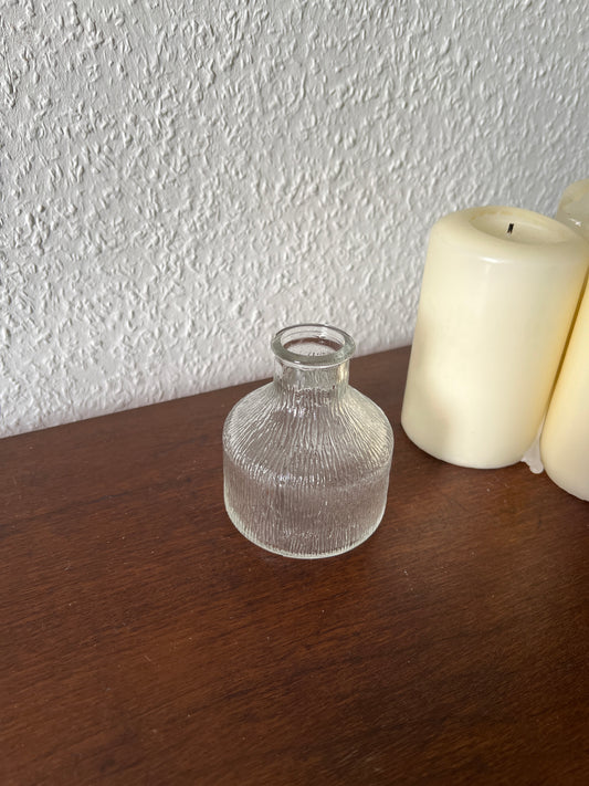 Kleine Glas Vase Rillenstruktur Vintage 80s MCM Mid Century